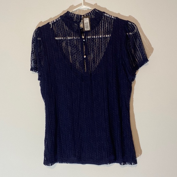 RW& Co Navy blue camisole with lace overlay - Picture 2 of 6